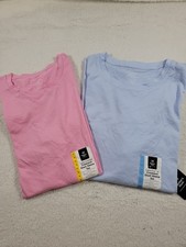 NWT Women's Crewneck Short Sleeve Pink or Blue T Shirt Cotton Blend picture