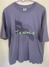 Vtg Texas Flag Men T-Shirt XL Light Purple / Teal Graphic Tee Men’s X Large picture