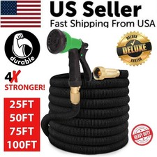 25 50 100ft HEAVY DUTY 3X Stronger Deluxe Expandable Flexible Garden Water Hose picture
