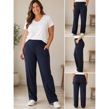 NWT, J. Jill, XL, Navy Blue, Eco-Terry, Wide Leg Pull On Pant, Comfort Stretch picture