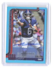 2025 Topps Chrome Rc Auto Jaxson Dart #RA-JD Teal Lava Refractor read descriptio picture