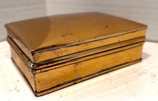 VTG. COLONIAL WILLIAMSBURG METALCRAFTERS BRASS BOX,HINGED LID STAMPED ,TRINKETS picture