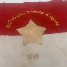 Original 1968 Vietnam War Communist Vietnam Flag Banner Viet Cong NVA NLF picture