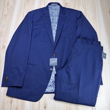 NEW Indochino Yaletown Prince of Wales Glen Plaid Wool Suit Mens 50XL 39x31 Blue picture