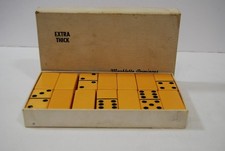 Puremco Marblelike Vintage Dominoes #716 Ivory Extra Thick Dominoes Complete Set picture