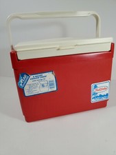 VTG True Value 6 Qt Cooler w/ Storage Lid Red/White  picture