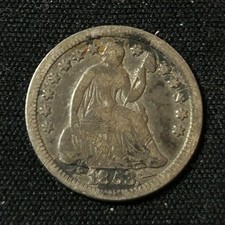 1853 Silver Seated Liberty Half Dime Philadelphia Mint Choice VG Condition picture