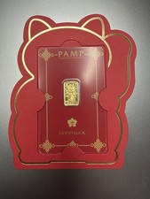 PAMP Suisse Lucky Cat 2.5g .9999 Gold Bar Good Luck Assay Card Mintage 18888 picture
