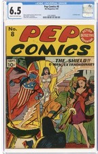 Pep Comics #8 (MLJ Magazines 1940) [CGC 6.5 FN+] Irv Novick Torture Cover picture
