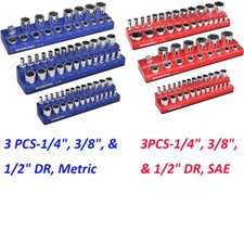 WORKPRO 3PCS/6PCS Magnetic Socket Organizer Holder Set 1/4