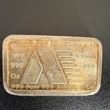 A-Mark 1981 1 oz Troy .999 Fine Silver Bar/Ingot USVI Ingot Co picture