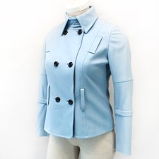 Per Se Blue Wool Double Breast Jacket Coat Size 12 quiet luxury old money picture