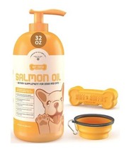 Ruff 'N Ruffus 32 Oz 100% Alaskan Salmon Fish Oil Dogs & Cats Kit w/ Bowl & Toy picture