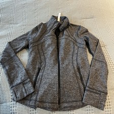Lululemon Define Heathered Gray/Black Full Zip Track Jacket Pockets Slim 8 picture
