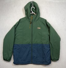 LL Bean Mountain Classic Insulated Jacket Mens XL Green Blue Hooded Full Zip NWT picture