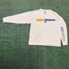 Y2K St. Louis Blues NHL Hockey Graphic Nike Long-Sleeve Vintage Sports Large picture