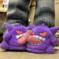 Gengar Open-Toe Plush Slippers Set, One Size Fits All Cute Cartoon Socks Gift  picture