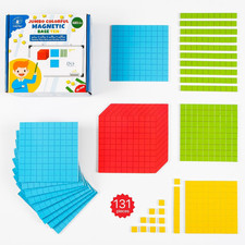 Simply Magic 131 PCS Jumbo Magnetic Base Ten Blocks for Math - Place Value picture