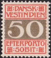 Danish West Indies 1905 Postage Due MNH #J8 Fac# L8 Clean Nicely Centered 50¢ picture