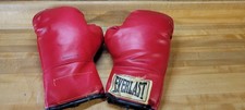 Vintage Everlast Red Training Boxing Gloves 16 Ounce Made in the USA picture