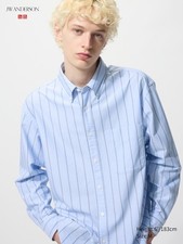 🇬🇧 J.W. Anderson Uniqlo Striped Oxford Button Down Shirt Rare Size M picture