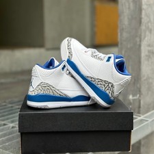 Air Jordan 3 Retro 'White Blue' Men's Mid Top Basketball Shoes picture