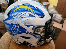 Ladd McConkey Signed LA Chargers Custom Painted Speedflex Helmet, Beckett COA picture