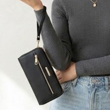 NWT Travelon RFID Security Wristlet Wallet - Anti-Theft Travel Clutch Black picture