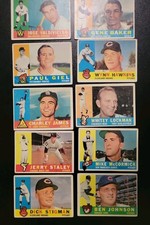 1960 Topps Baseball Cards - 10 Different Scarce High Numbers - W/ Dick Stigman picture