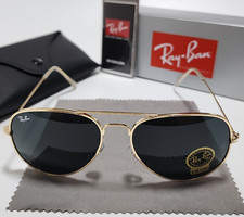 Ray-Ban RB3025 Aviator Pilot Sunglasses Gold Metal Frame Gray Lens 58mm picture