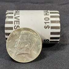 Kennedy Half Dollar $10 Roll + One Guaranteed 40% Silver Kennedy Half 21 Coins picture