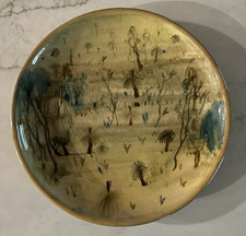 NEIL DOUGLAS (AMB) DECORATED SCENES OF AUSTRALIAN BUSH EARTHENWARE PLATE picture