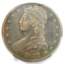 1839-O Capped Bust Half Dollar 50C Coin. Certified PCGS VF Details - Rare Date picture