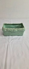 Vintage 1950s McCoy Ceramic Pottery Rectangular Planter Box Aqua Teal Embossed picture