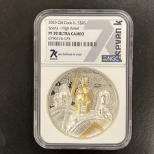 2023 $20 3 oz Silver Sparta High Relief PF 70 Ultra Cameo NGC # 6796574-173 picture