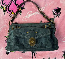 SUPER RARE blue suede Coach Leigh legacy shoulder bag 11135 65th Anniversary picture