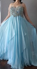 Sherri Hill dress 14 aqua blue picture