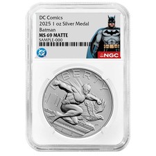 2025 Batman DC Comics 1 oz Silver Medal NGC MS69 Batman Label picture