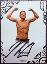 Nick Diaz On Card Auto Signed UFC Champion Legend Flexing JSA AUTHENTICATED picture