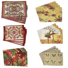 Tache Fall Autumn Thanksgiving Rooster Tapestry Placemats Set of 4 Boho Country picture