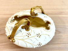 Wedgwood Creamware Pierced & Gilt Two-Handled Basket, Harry Barnard, ca.1900 picture