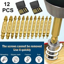 12PCS Damaged Screw Extractor Bits Broken Screws Bolt Stripped Remover Tool Kit picture