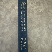 Three Essays on the State of Economic Science Tjalling Koopmans 1957 McGraw picture