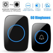 Wireless Doorbell Chime Waterproof  Receiver Adjustable Volume 1000FT Kit USA picture