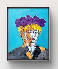 HAMMOND Original Expressionist Abstract Face Acrylic 11x14 Canvas picture