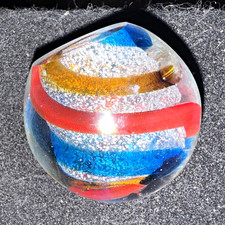 Multicolor Art Glass Paperweight Swirl Pattern Sphere Ball Design picture