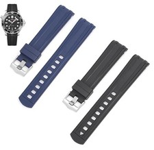 20mm Curved Rubber Strap for Omega Seamaster 300 42mm Pro Diver Blue or Black picture