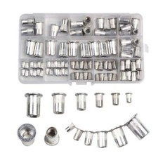93PCS M3-M10 Aluminum Open End Threaded Nutserts Rivet Nuts Rivnut Nutsert picture