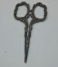 Antique Sterling Silver Embroidery Sewing Scissors Art Nouveau 1890-1920 picture