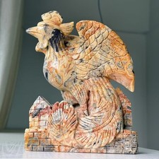 4.3LB A+Natural Crazy Lace Agate Phoenix Crystal Carving Healing FengShui Decor picture